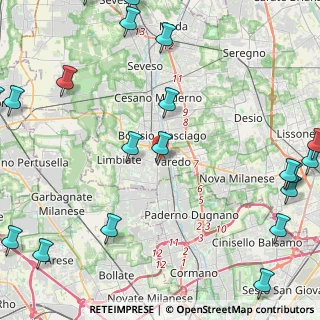 Mappa Via Vittorio Veneto, 20814 Varedo MB, Italia (6.7815)