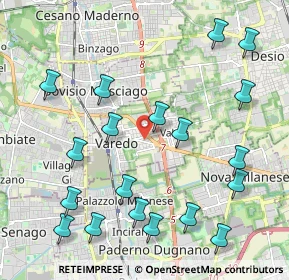 Mappa Via G. Marradi, 20814 Varedo MB, Italia (2.44211)