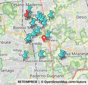 Mappa Via G. Marradi, 20814 Varedo MB, Italia (1.75474)