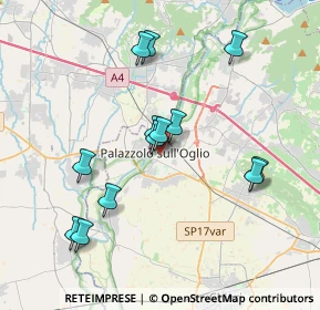 Mappa Via Giuseppe Zanardelli, 25036 Palazzolo sull'Oglio BS, Italia (3.58385)