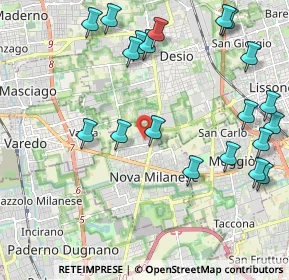 Mappa Via Bologna, 20834 Nova Milanese MB, Italia (2.5185)
