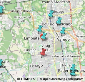 Mappa Via Paolo Sarpi, 20812 Limbiate MB, Italia (2.87167)