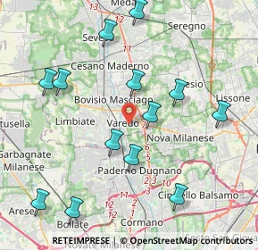 Mappa 20039 Varedo MB, Italia (4.42538)