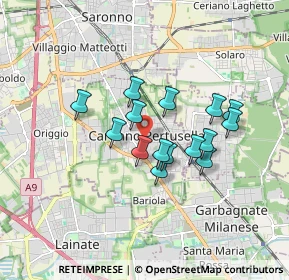 Mappa Via Martiri di Via Fani, 21042 Caronno Pertusella VA, Italia (1.33067)
