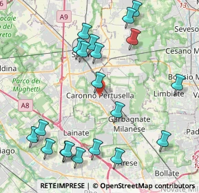 Mappa Via Martiri di Via Fani, 21042 Caronno Pertusella VA, Italia (4.763)