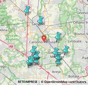 Mappa Via Martiri di Via Fani, 21042 Caronno Pertusella VA, Italia (4.09)