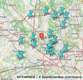 Mappa Via Martiri di Via Fani, 21042 Caronno Pertusella VA, Italia (7.67211)