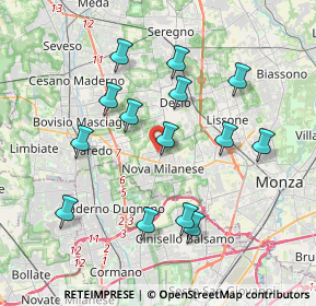 Mappa Via G. Cetti, 20834 Nova Milanese MB, Italia (3.68143)