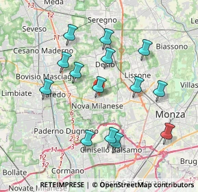 Mappa Via Daniele Manin, 20834 Nova Milanese MB, Italia (3.70143)