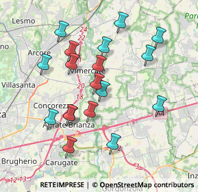 Mappa 20875 Burago di Molgora MB, Italia (3.65556)