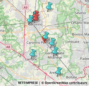 Mappa Via Alessandro Volta, 21042 Caronno Pertusella VA, Italia (3.69636)