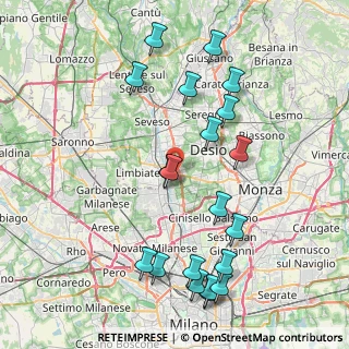 Mappa Via Vittorio Emanuele Orlando, 20814 Varedo MB, Italia (9.0335)
