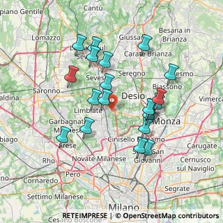 Mappa Via Vittorio Emanuele Orlando, 20814 Varedo MB, Italia (6.791)