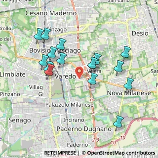 Mappa Via Vittorio Emanuele Orlando, 20814 Varedo MB, Italia (1.8725)
