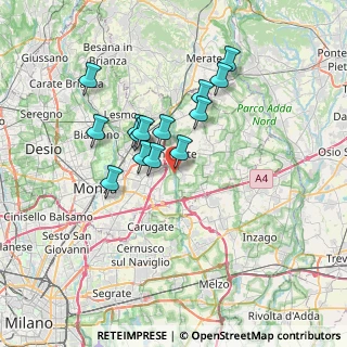 Mappa Via Adamello, 20875 Burago di Molgora MB, Italia (5.68714)
