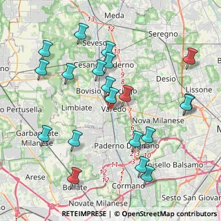 Mappa Via Silvio Pellico, 20039 Varedo MB, Italia (4.4345)