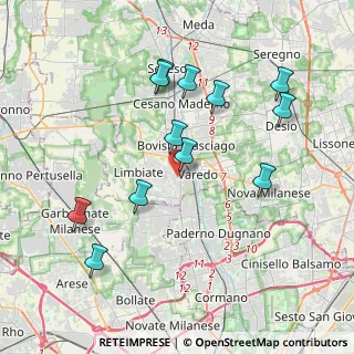 Mappa Via Francesco Crispi, 20814 Varedo MB, Italia (3.91583)
