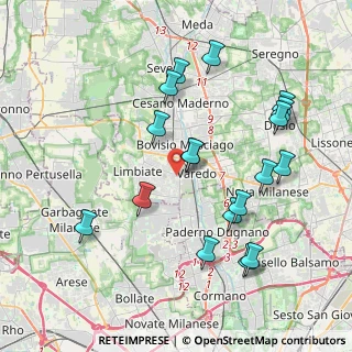 Mappa Via Francesco Crispi, 20814 Varedo MB, Italia (4.07278)