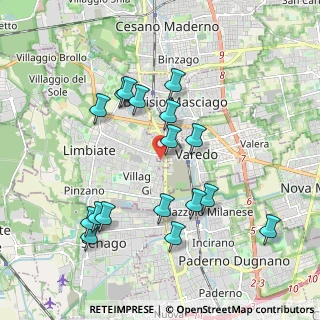 Mappa Via Francesco Crispi, 20814 Varedo MB, Italia (1.94059)