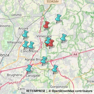 Mappa Via A. Gramsci, 20875 Burago di Molgora MB, Italia (3.44455)