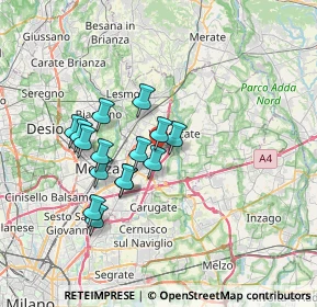 Mappa Via S. Vincenzo, 20863 Concorezzo MB, Italia (5.84133)