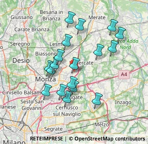 Mappa Via S. Vincenzo, 20863 Concorezzo MB, Italia (6.56111)