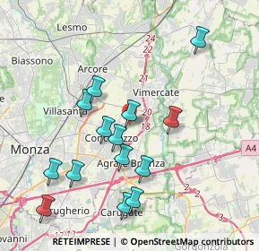 Mappa Via S. Vincenzo, 20863 Concorezzo MB, Italia (3.90071)