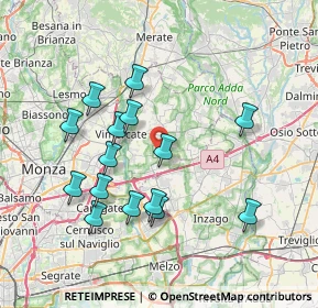 Mappa Via Cavenago, 20876 Ornago MB, Italia (7.22067)