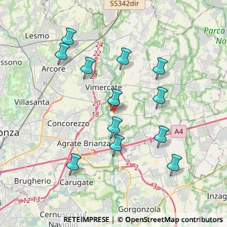 Mappa Largo Crocefisso, 20875 Burago di Molgora MB, Italia (3.94333)