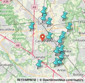 Mappa Via per Origgio, 21042 Caronno Pertusella VA, Italia (3.91733)