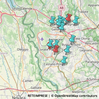 Mappa Via S. Pellico, 21015 Lonate Pozzolo VA, Italia (7.01429)