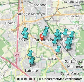 Mappa Via Giuseppe Mazzini, 21042 Caronno Pertusella VA, Italia (1.863)