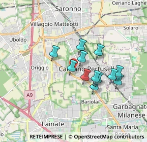Mappa Via Giuseppe Mazzini, 21042 Caronno Pertusella VA, Italia (1.3475)