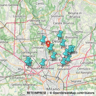 Mappa Via Vittorio Alfieri, 20814 Varedo MB, Italia (6.66538)