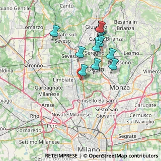 Mappa Via Vittorio Alfieri, 20814 Varedo MB, Italia (6.52727)