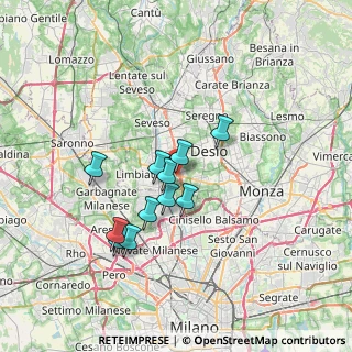Mappa Via Vittorio Alfieri, 20814 Varedo MB, Italia (5.61818)