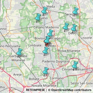 Mappa Via Camillo Benso Conte di Cavour, 20814 Varedo MB, Italia (4.0775)