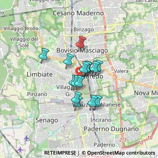 Mappa Via Camillo Benso Conte di Cavour, 20814 Varedo MB, Italia (1.07733)
