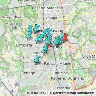Mappa Via Luigi Cadorna, 20814 Varedo MB, Italia (1.1245)