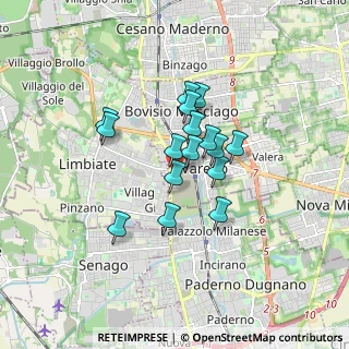 Mappa Via Camillo Benso Cavour, 20814 Varedo MB, Italia (1.21688)