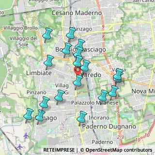 Mappa Via Camillo Benso Cavour, 20814 Varedo MB, Italia (1.90778)