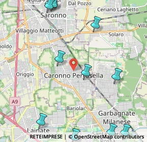 Mappa Via Tintoretto, 21042 Caronno Pertusella VA, Italia (2.96667)