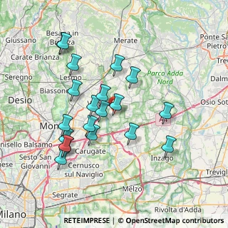 Mappa Via Giotto, 20875 Burago di Molgora MB, Italia (7.142)