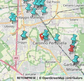 Mappa Via Carlo Borroni, 21042 Caronno Pertusella VA, Italia (2.566)