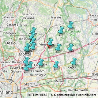 Mappa Viale Martiri della Libertà, 20875 Burago di Molgora MB, Italia (7.56)