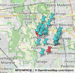 Mappa Via Giuseppe Mazzini, 20812 Limbiate MB, Italia (1.336)