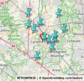 Mappa Via Battisti Cesare, 21042 Caronno Pertusella VA, Italia (2.8875)
