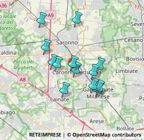 Mappa Via Battisti Cesare, 21042 Caronno Pertusella VA, Italia (2.93077)
