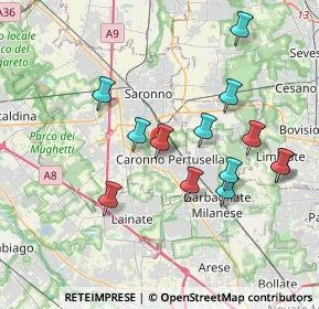 Mappa Via Battisti Cesare, 21042 Caronno Pertusella VA, Italia (3.65385)