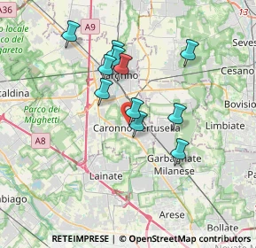 Mappa Via Cesare Battisti, 21042 Caronno Pertusella VA, Italia (2.95273)